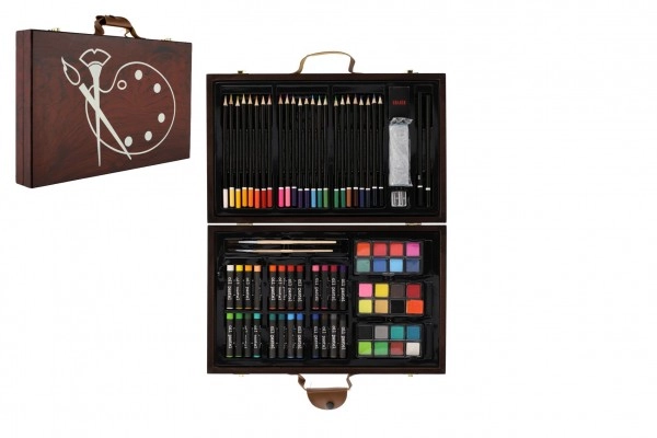 E-shop Teddies Art box kreativní sada Sada na malování 79 ks v dřevěném kufříku