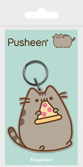 Prívesok na kľúče s mačkou Pusheen a pizzou
