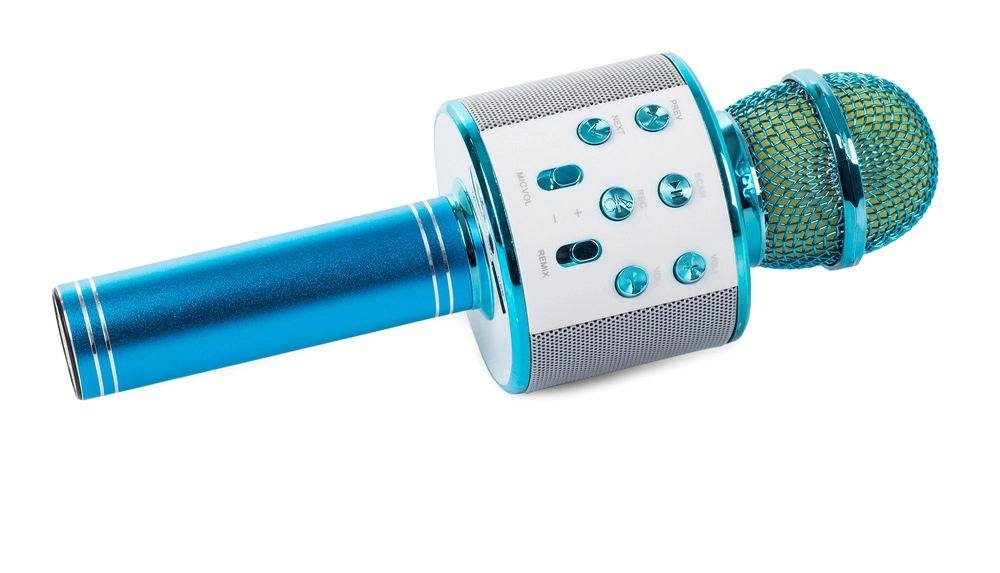 Bluetooth bezdrôtový karaoke mikrofón so zabudovaným reproduktorom – Modrá