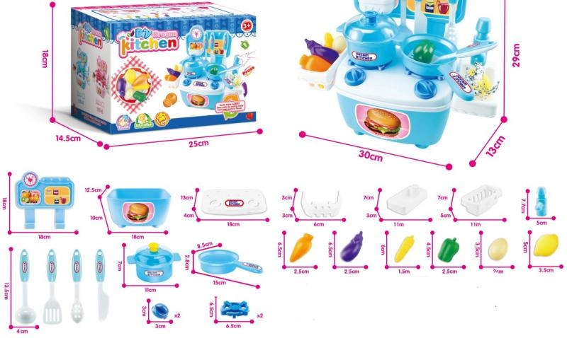 Mini kuchynka modrá