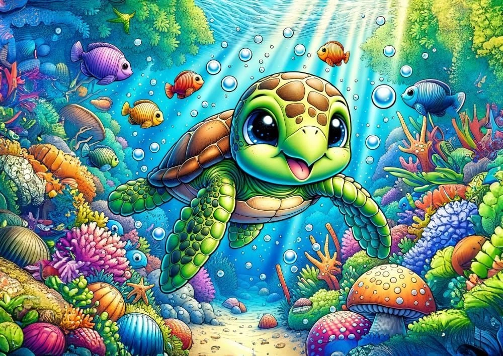 Puzzle Roztomilá Morská korytnačka
