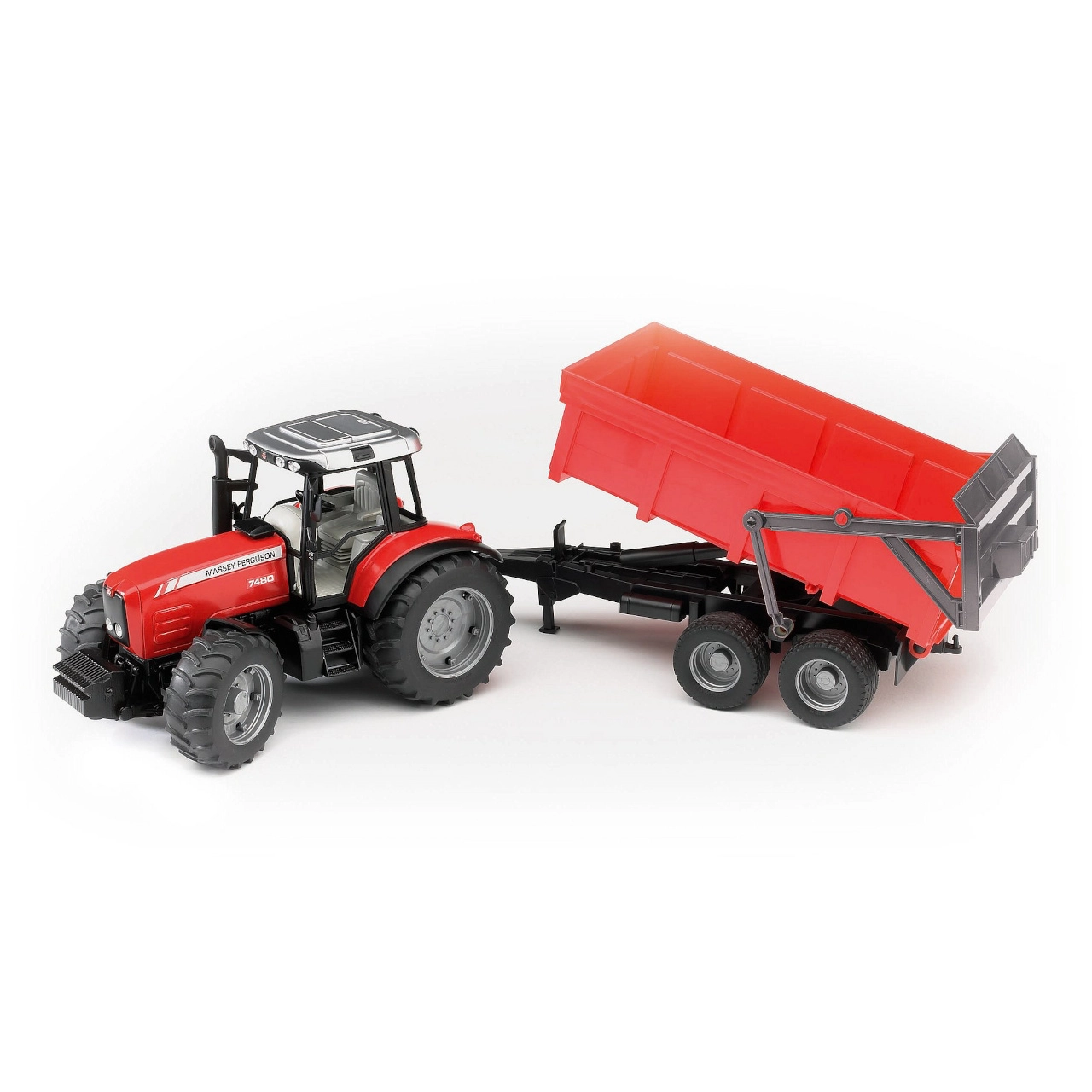 E-shop Bruder Traktor 2045 MASSEY FERGUSON + sklopné vozidlo červené