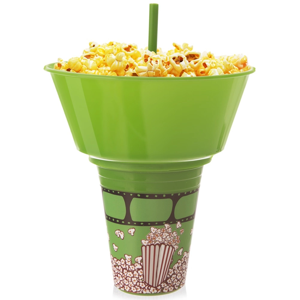 E-shop Orion Pohár na pitie s miskou na popcorn zelený 550 ml