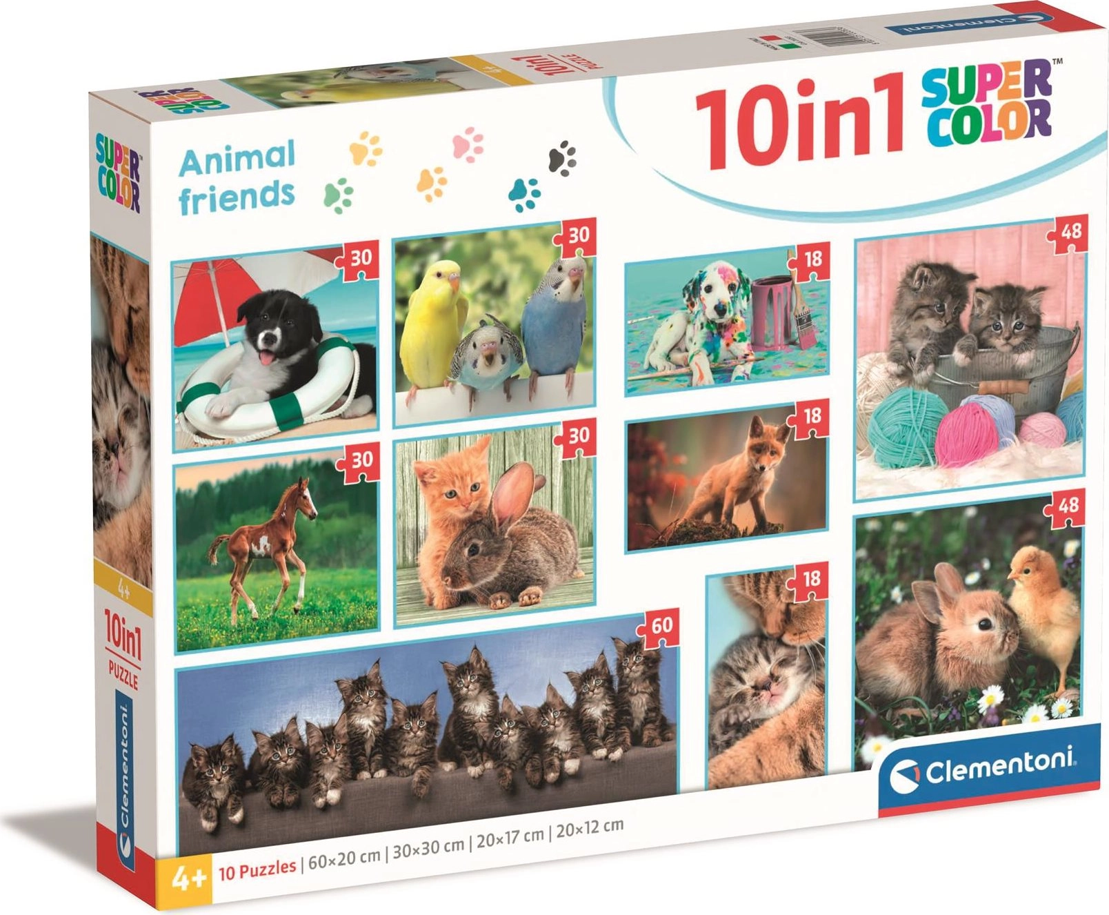 E-shop Clementoni sada 10v1 Zvierací kamaráti 18,30,48,60 dielov