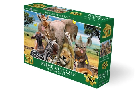 3D puzzle Usmievajúce sa africké zvieratá 100 dielikov