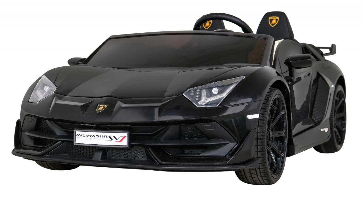 Detské elektrické auto Lamborghini Aventador SVJ drift, pre 2 deti, čierne