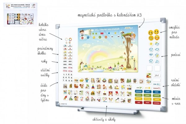 E-shop Teddies Kalendár magnetický Škôlka 114ks magnetiek v kartóne 45x32x1cm