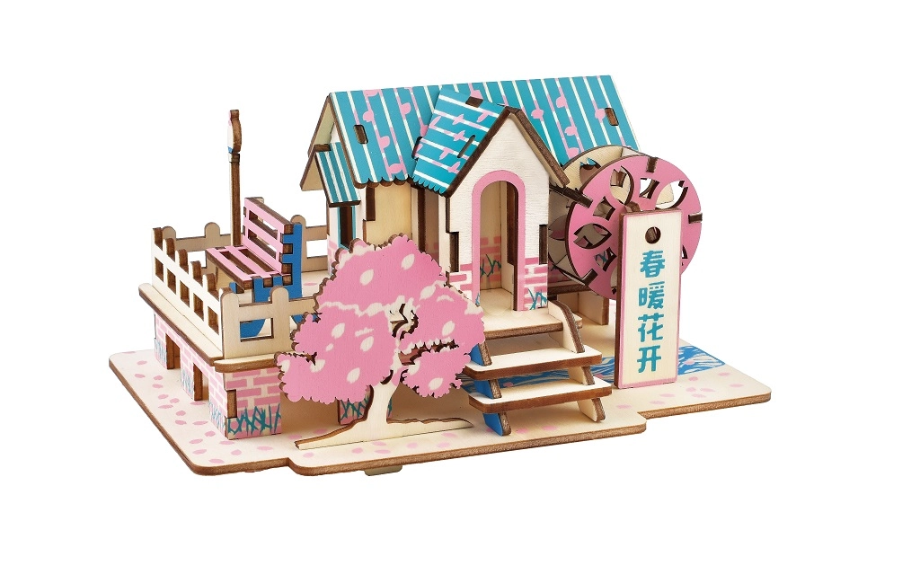 E-shop Woodcraft drevené 3D puzzle Jarný dom