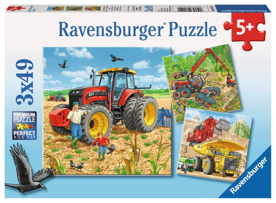 E-shop Ravensburger puzzle veľké stroje 3x49 dielikov
