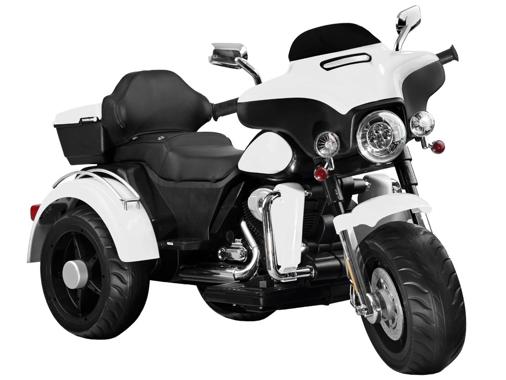 E-shop Detská elektrická motorka chopper s 2 motormi, kufrom a svetlami