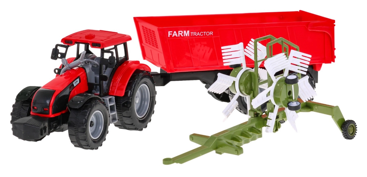 E-shop Joko Traktor s vyklápacou vlečkou 44cm a hrabačka