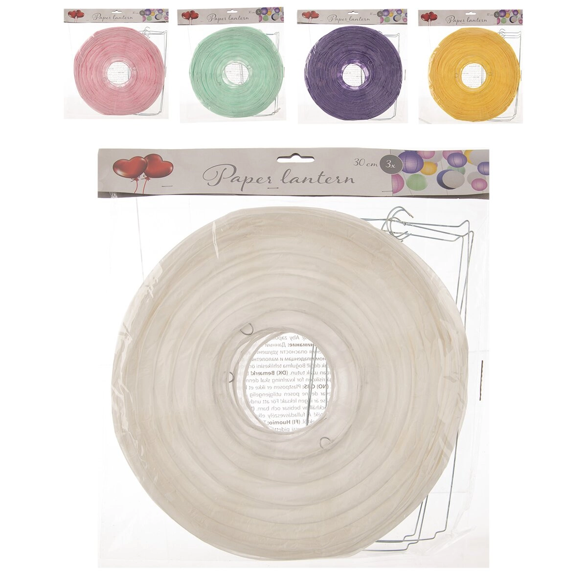 E-shop Papierové lampióny 3 ks, priemer 30 cm (mix variant 5ASS)