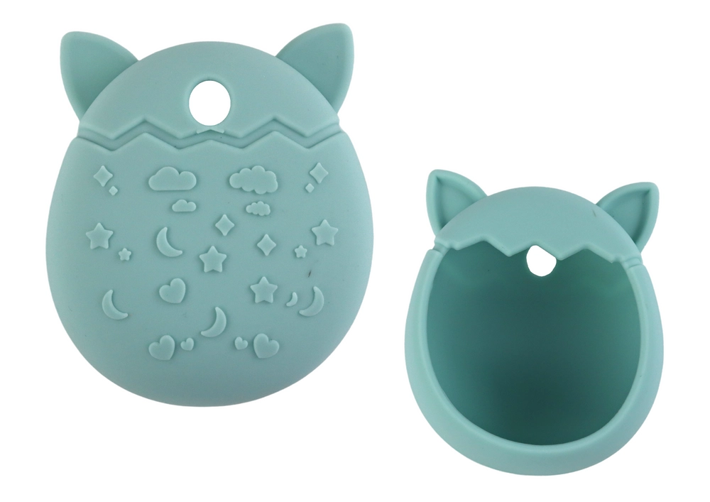 E-shop Silikónové puzdro na Tamagotchi s mačacím dizajnom a tyrkysovým odtieňom
