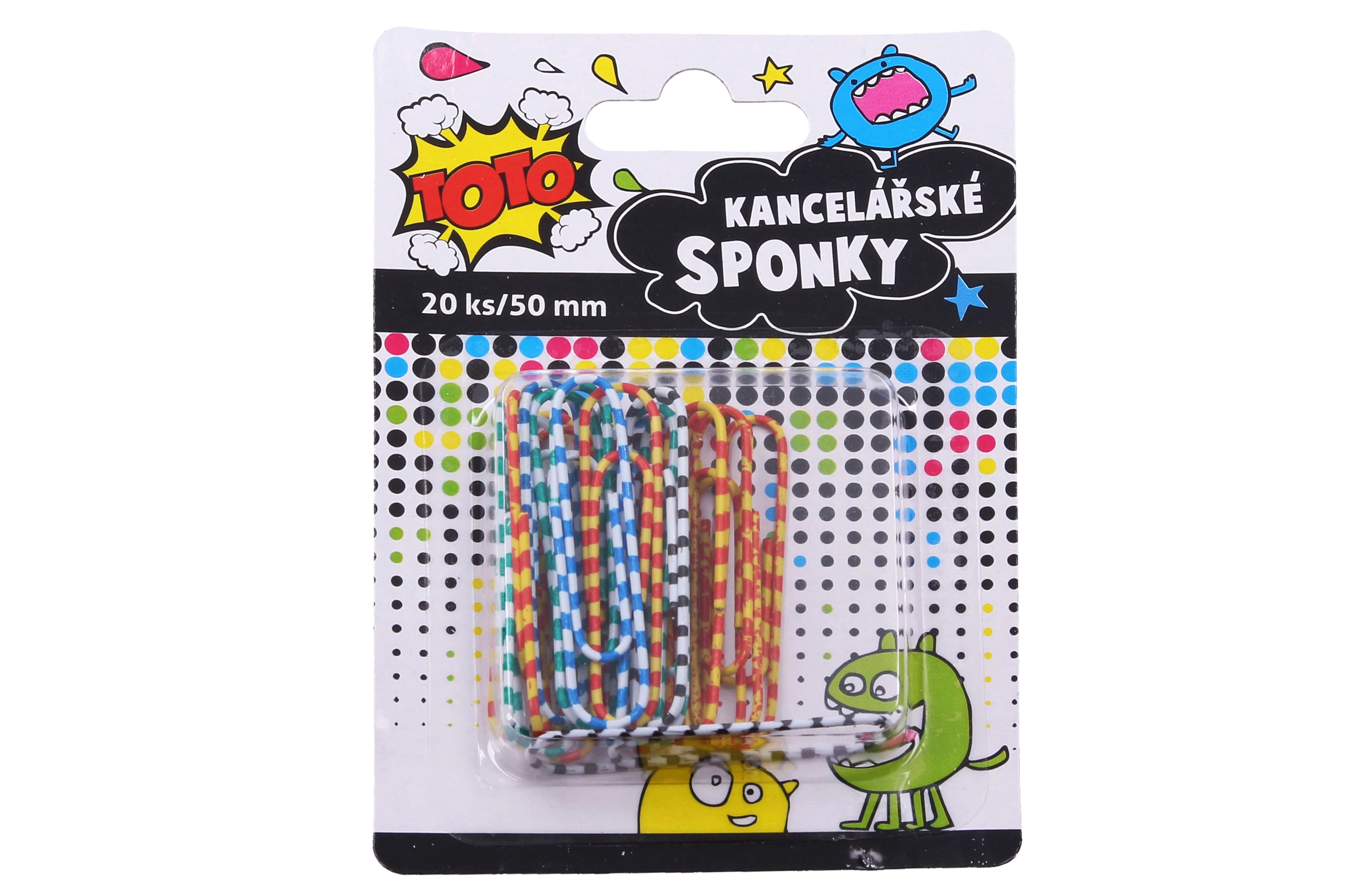 E-shop Pruhovaná kancelárska sponka 20 ks, 50 mm