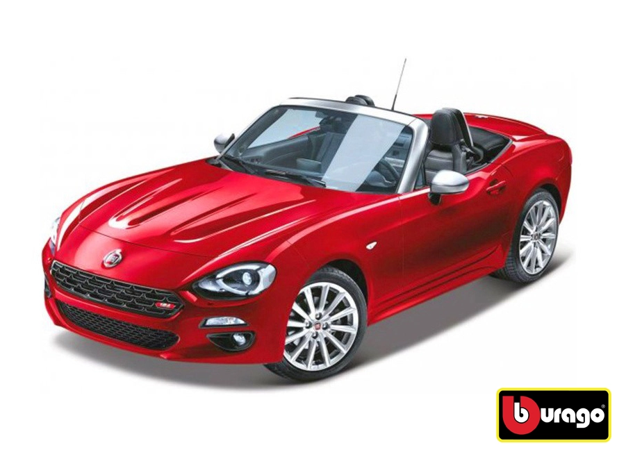 E-shop Bburago Plus Fiat 124 Spider červená 1:24