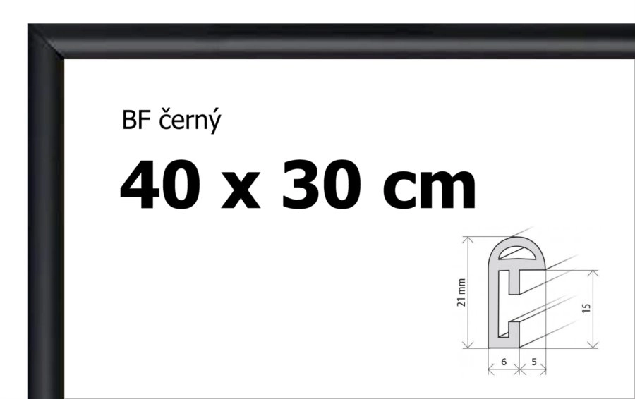 E-shop BFHM Plastový rám 40x30cm čierny