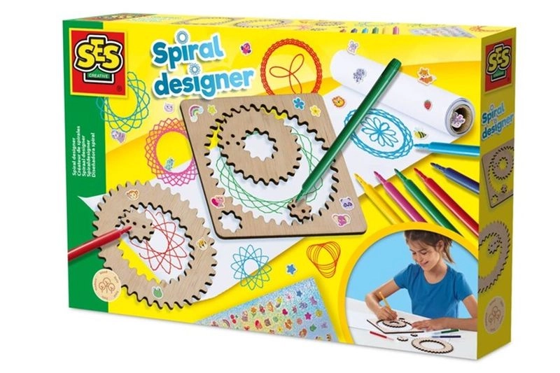 SES Creative Spiral designer – drevená sada na kreslenie špirál