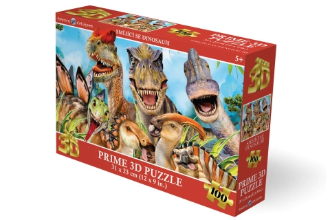 3D puzzle Usmievajúci sa dinosauri, 100 dielikov