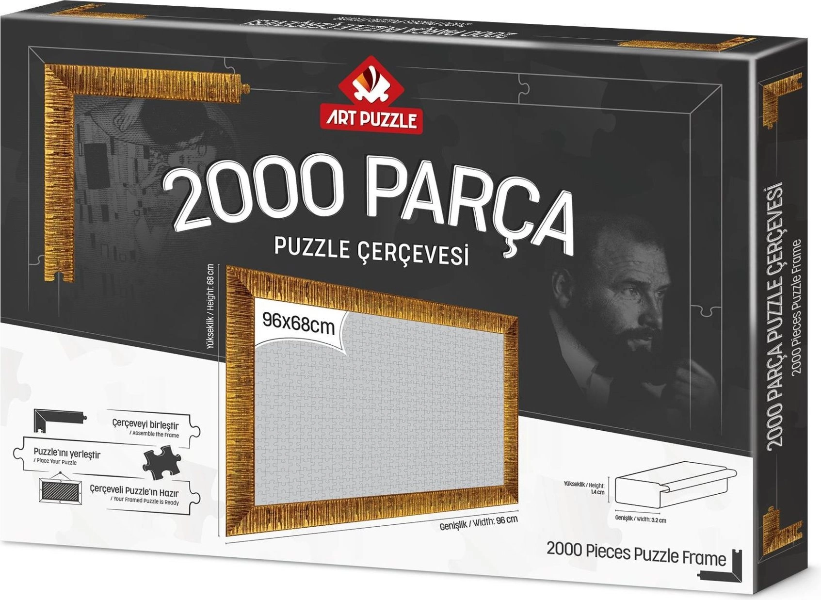 Rám na puzzle 96x68cm zlatý
