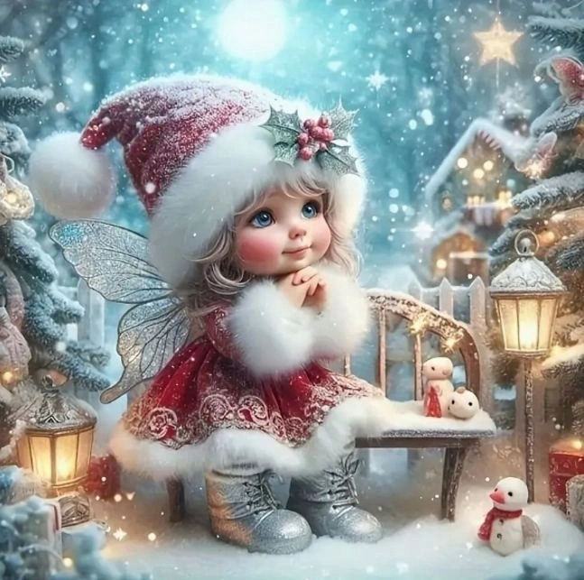 E-shop Norimpex diamantové maľovanie Víla v kostýme Santy 30 x 40 cm