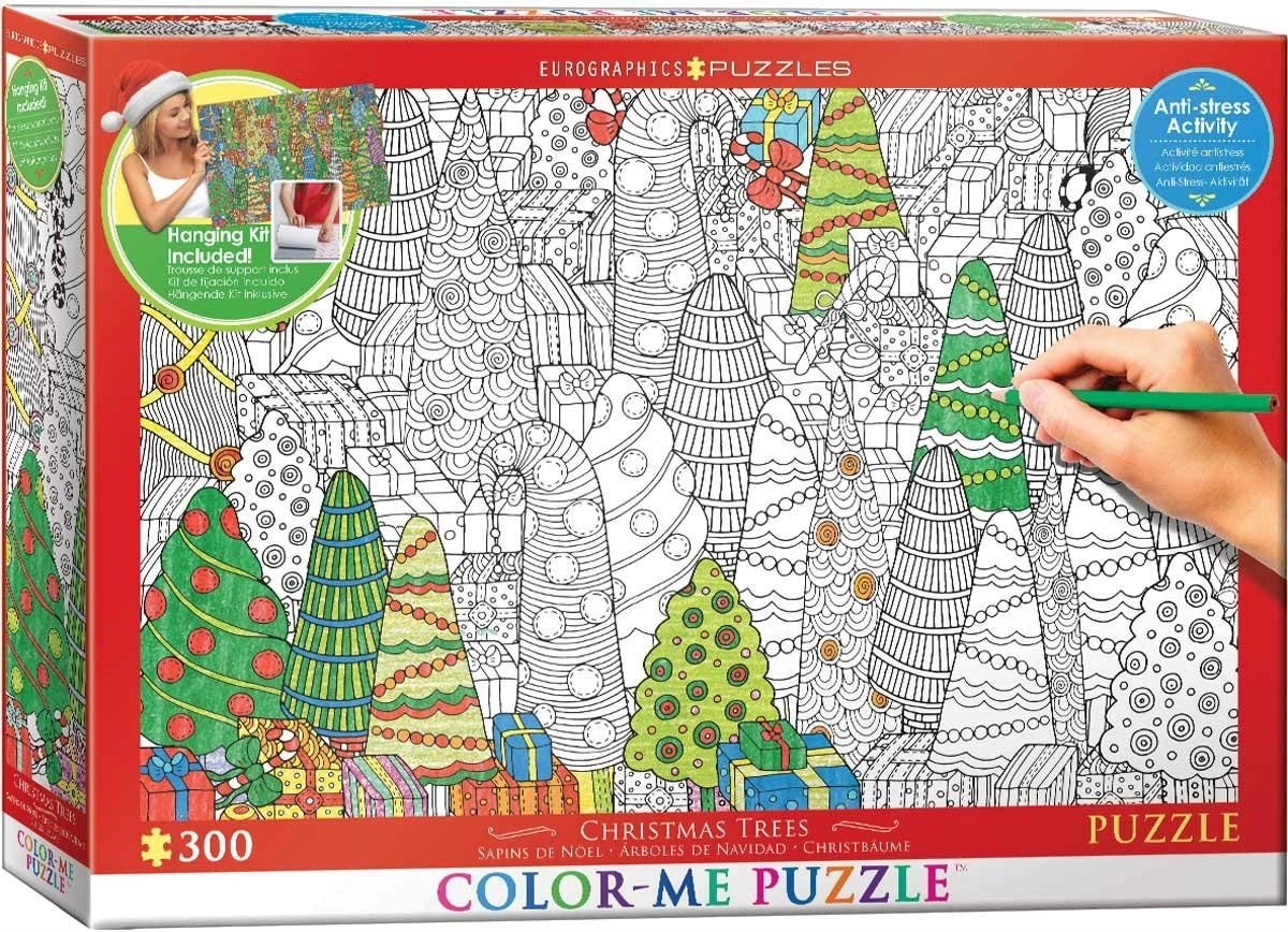 E-shop Eurographics Color me Vánoční stromky + sada na zavěšení 300 dielov