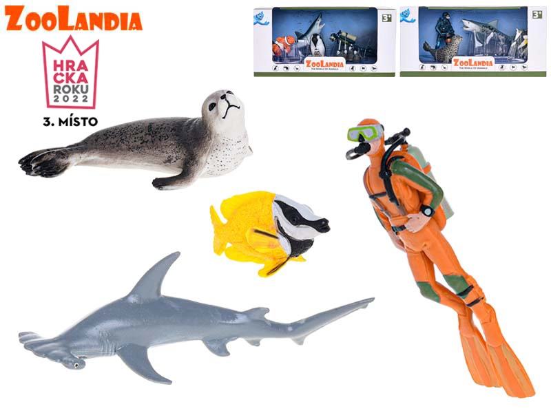 E-shop Zoolandia potápač so žralokom a doplnkami – sada figúrok do akvária