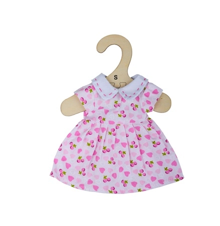 E-shop Bigjigs Toys Ružové šaty so srdiečkami pre bábiku 28 cm