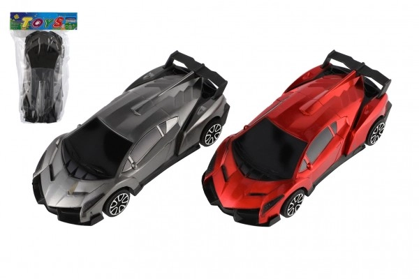 E-shop Teddies Auto závodný plast 22cm na zotrvačník 2 farby vo vrecku 17,5x27cm