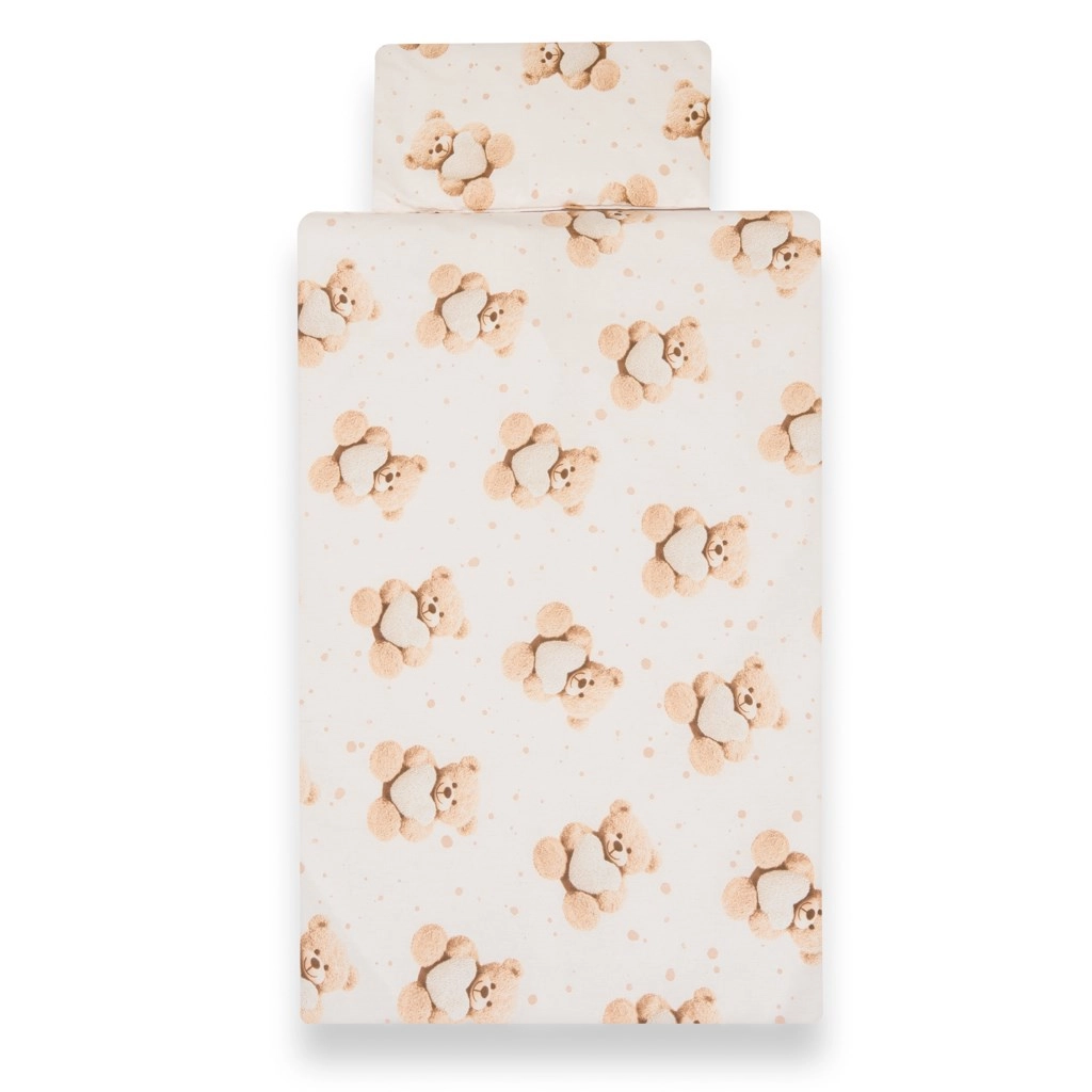 Detské bavlnené obliečky New Baby Love Teddy Bear 120 × 90 cm, béžové
