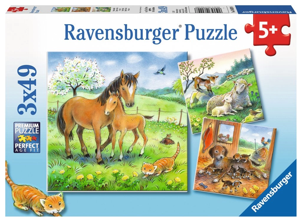 E-shop RAVENSBURGER puzzle – zvieracie maznanie, 3×49 dielikov