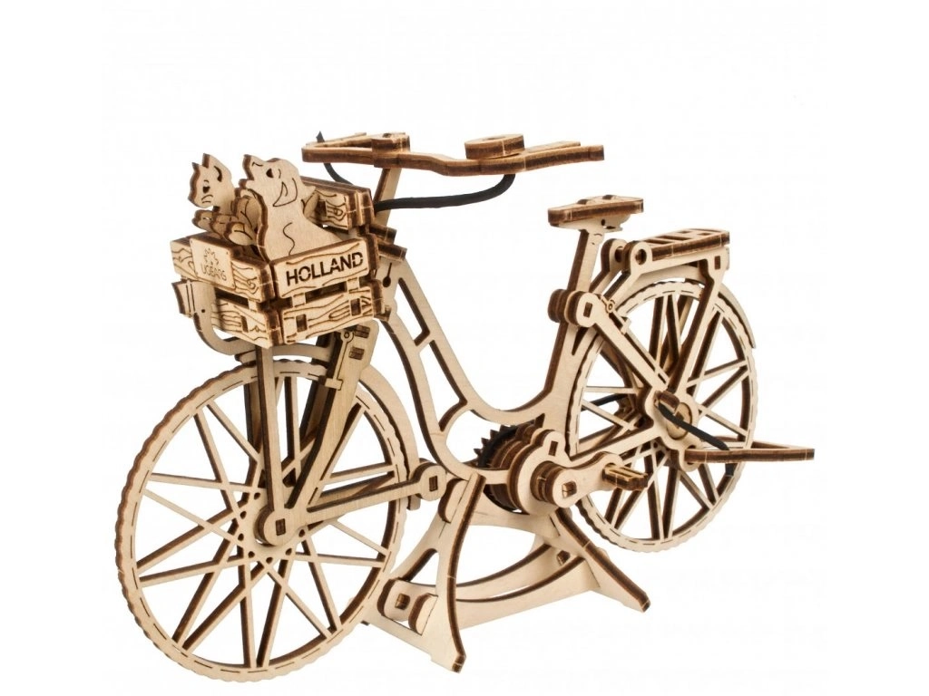 Ugears drevené 3D mechanické puzzle bicykel Holland (75 dielikov)