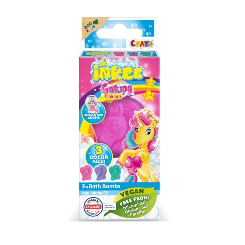 E-shop Craze INKEE Galupy Unicorn koupelová bomba pro děti 3 x 15 g