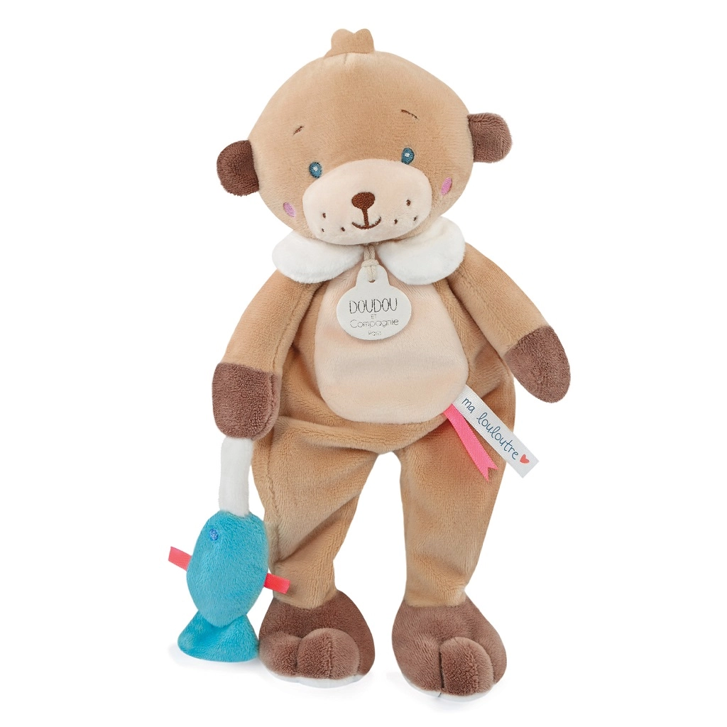 E-shop Doudou Darčeková medvedík s rybičkou 27 cm