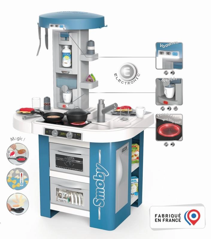 Smoby Kuchynka s technickým vybavením Tech Edition elektronická s mnohými zvukmi a svetlami a 35 doplnkov 100 cm vysoká