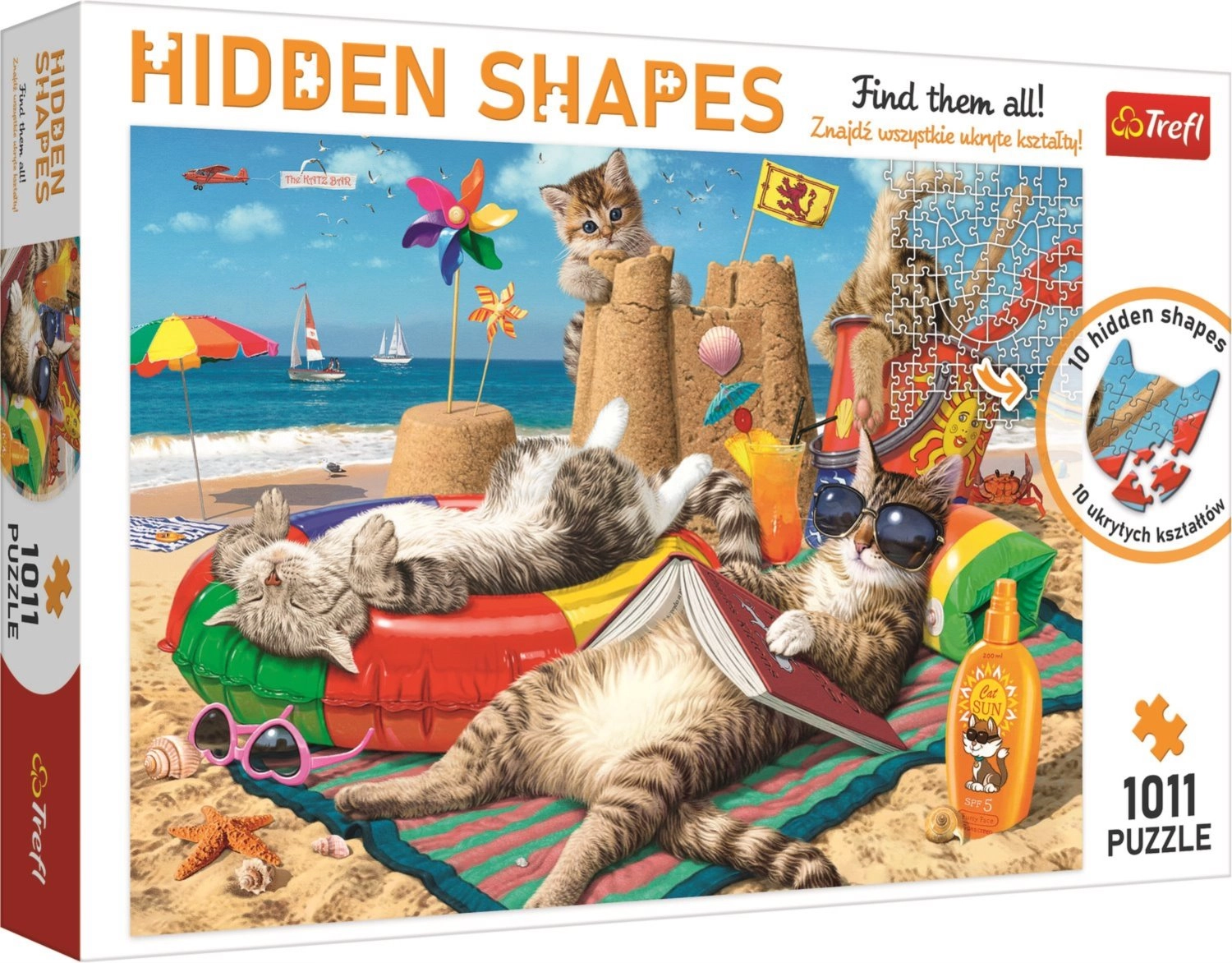 E-shop TREFL Hidden Shapes: Kočičí prázdniny 1011 dielov