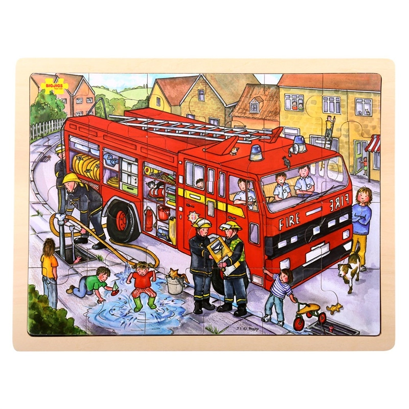E-shop Bigjigs Toys dřevěné hračky Hasiči 24 dielov
