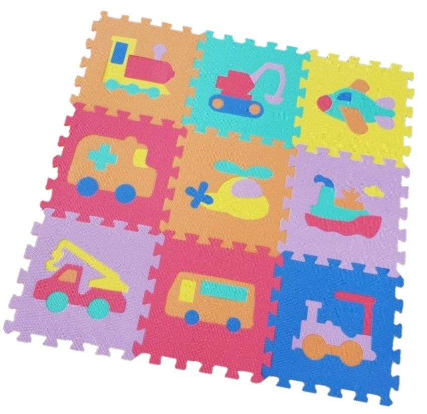 E-shop Alltoys Penové puzzle dopravné prostriedky 9 ks