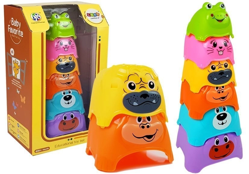 Farebná pyramída zvieratká pre bábätká
