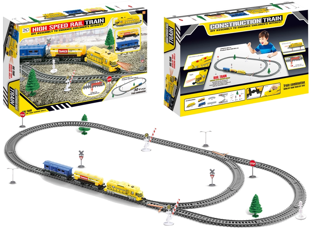 E-shop LEAN Toys Elektrický vlak trate pre fanúšikov vlakov Dva vysokorýchlostné vlaky TRAIN BUILDER