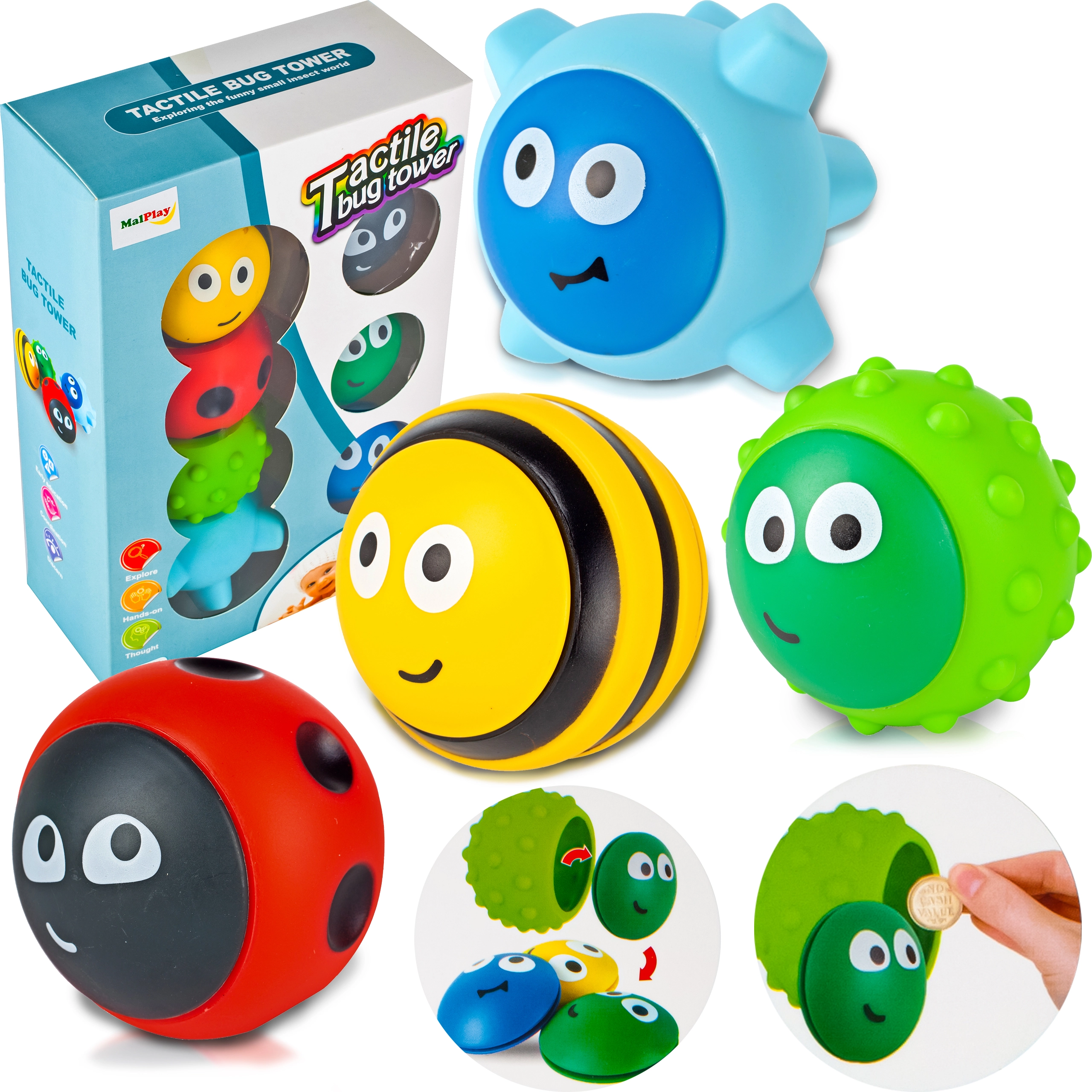 E-shop Senzorické guličky pre batoľatá s tváričkami