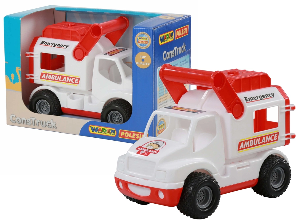 E-shop Lean Toys Sanitka ConsTruck bielo-červená
