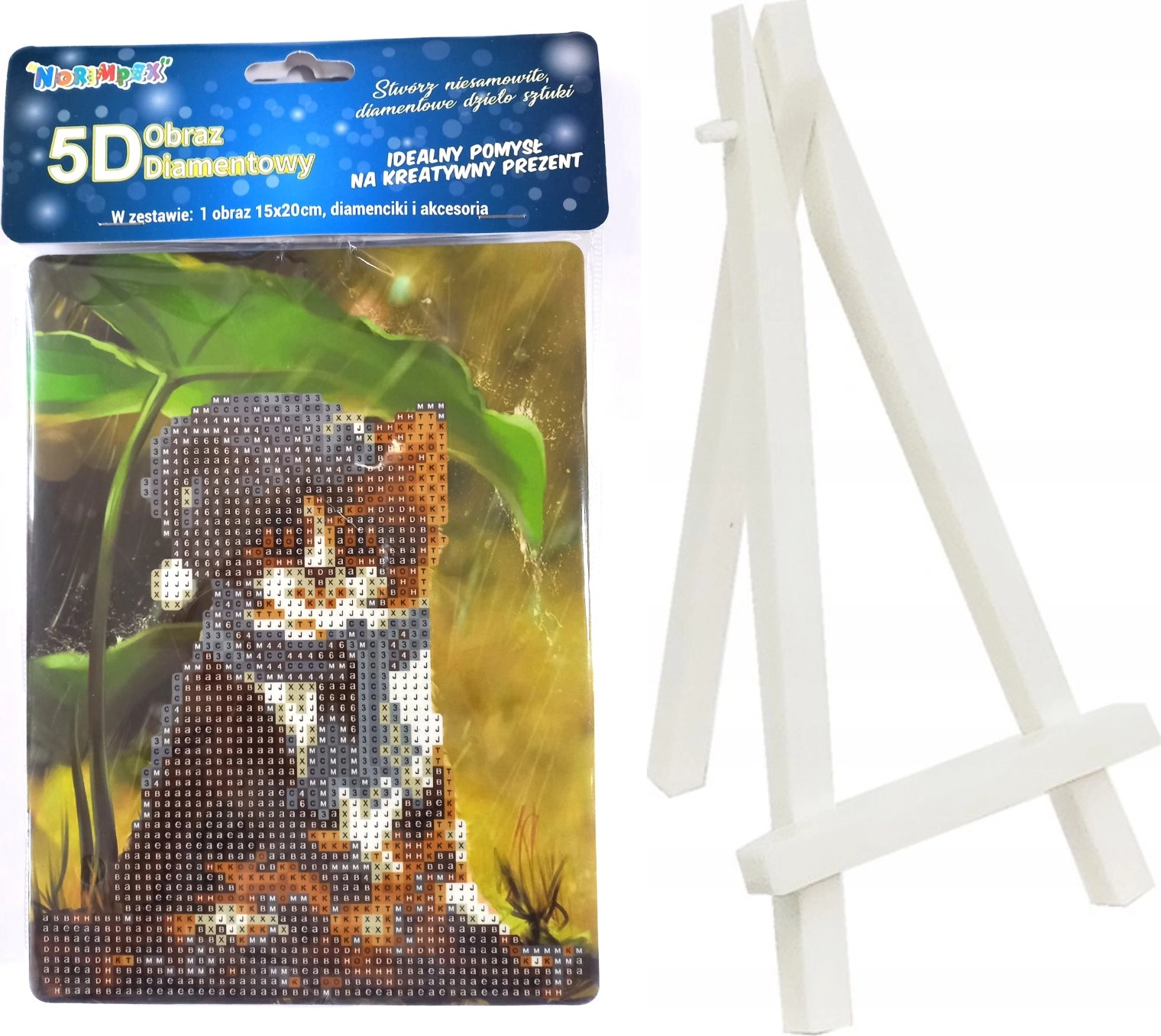 Norimpex diamantové maľovanie Malé mačiatko 15 x 20 cm so stojanom