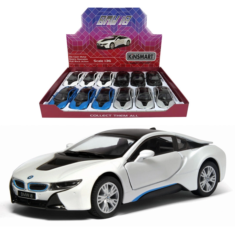 E-shop Kovové autíčko BMW i8 s otváracími dverami a spätným naťahovaním