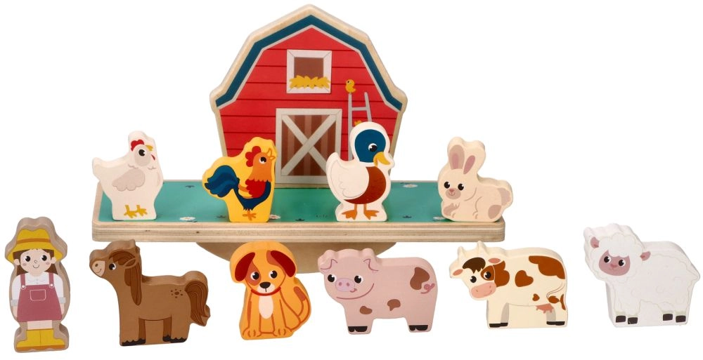 E-shop Adam Toys balančná hra puzzle farma so zvieratkami