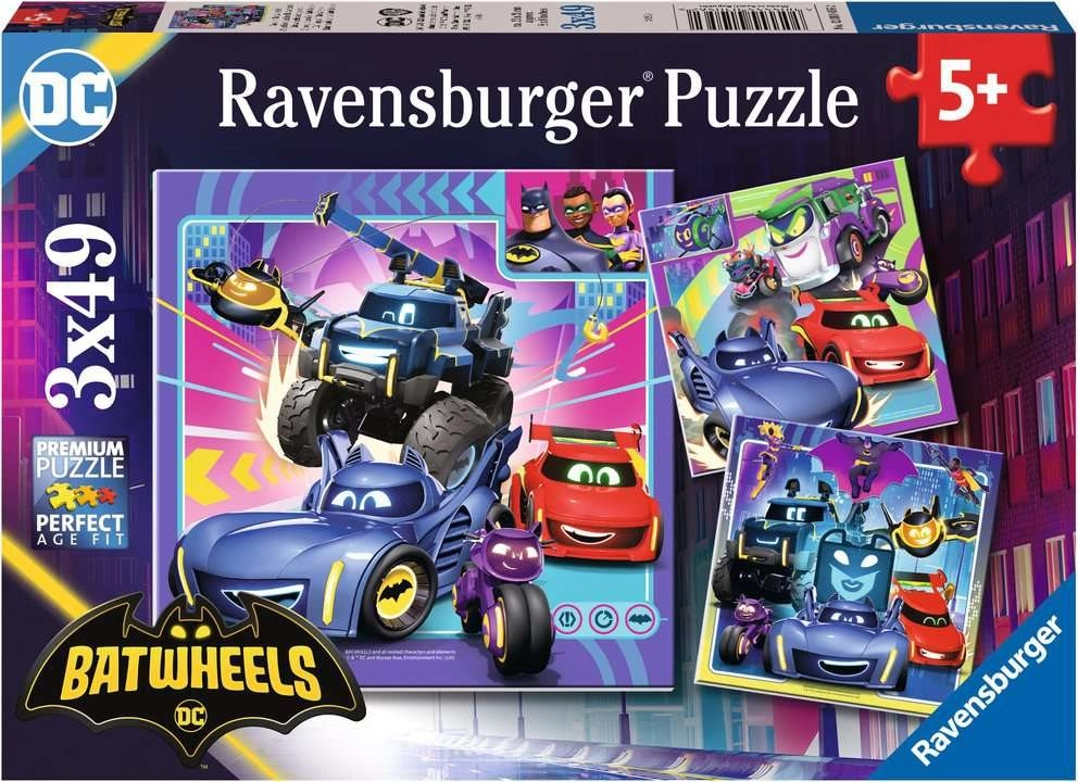 E-shop Puzzle RAVENSBURGER Batwheels 3×49 dielikov