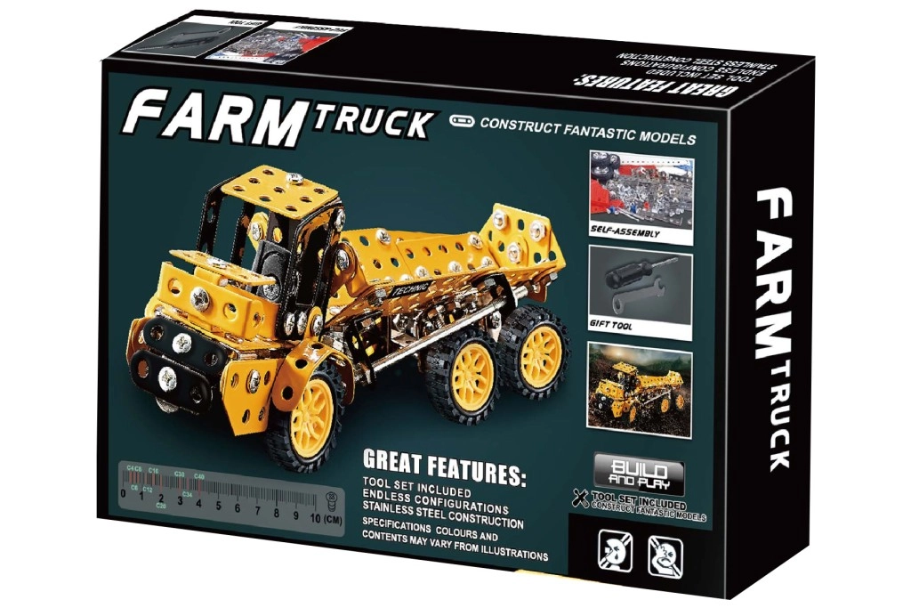Kovová stavebnica farmárskeho auta