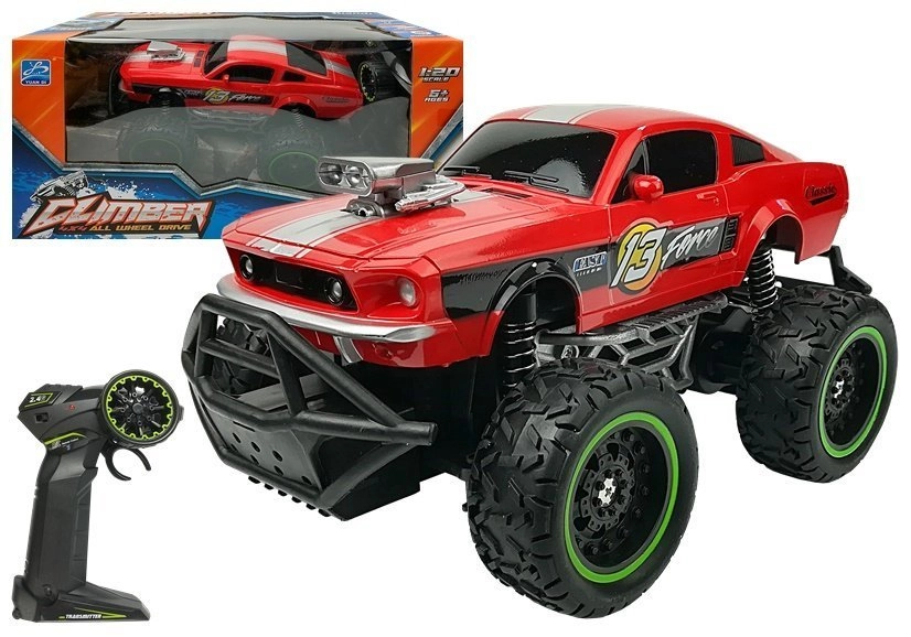 RC terénne auto s vysokými kolesami 1:24 – Červené