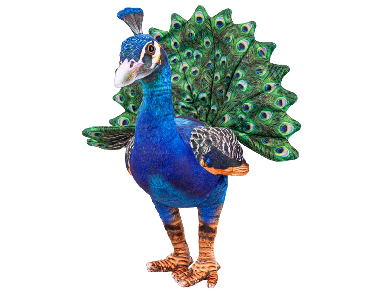 Plyšový páv 40 cm – realistická dekorácia a maznáčik pre deti