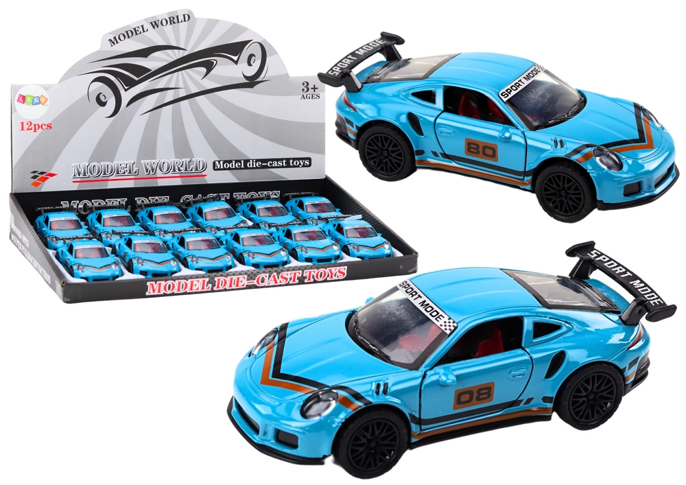E-shop Športové auto 1:32 Figúrka Modrý spojler kovový