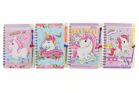 Zápisník s perom jednorožec